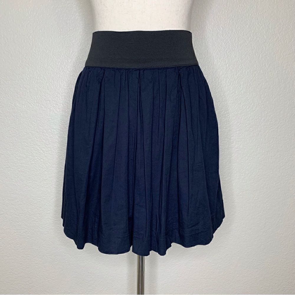 Necessary Object Navy Blue Wide Waist Skirt